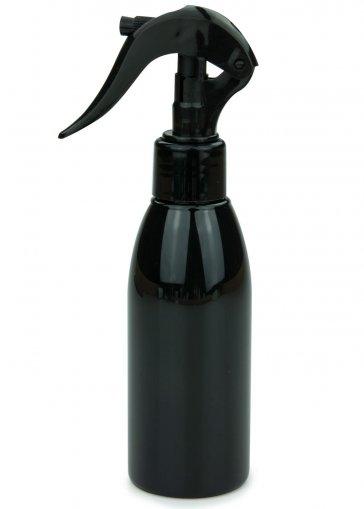 PET fľaša Rafael 150 ml čierna s rozprašovačom Mini trigger 24/410
