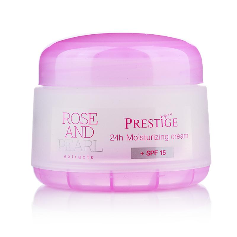 24-hodinový hydratačný krém na tvár VIP's Prestige Rose & Pearl Rosa Impex