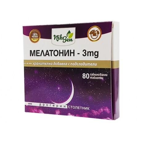 Melatonín-3 mg, podpora spánku, Niksen, 80 tabliet