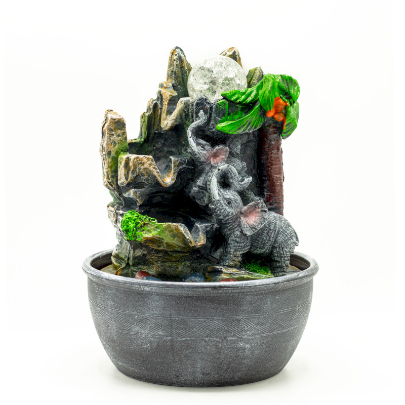 25cm - Stolová Fontánka - Slony a Palma