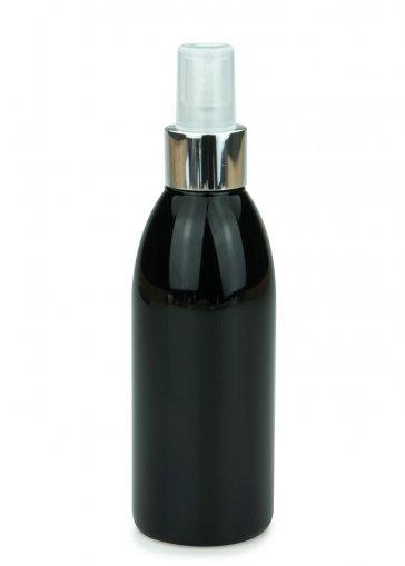 PET fľaša RIGOLETTO 200 ml čierna s jemným rozprašovačom jemnej hmly 24/410 luxury