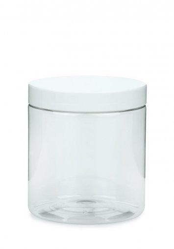 R-PET plastová nádoba Cylindrická 250 ml  číra s plastovým skrutkovacím vekom