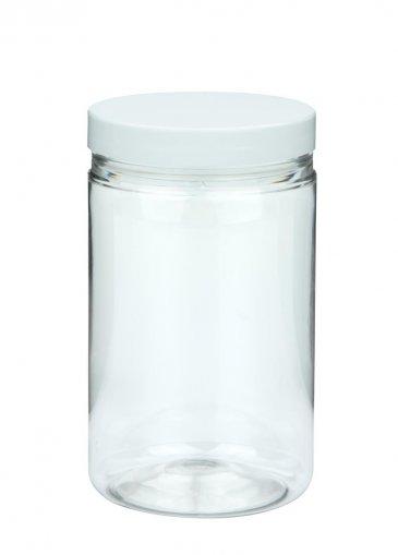 R-PET plastová nádoba Cylindrická 400 ml  číra s plastovým skrutkovacím vekom