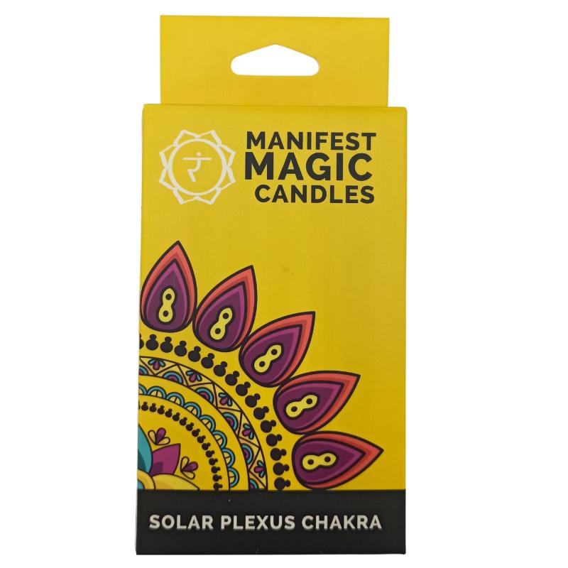 Manifestačné magické Sviečky (balenie po 12 ks) - Žlté - Solar Plexus Čakra / Šťastie