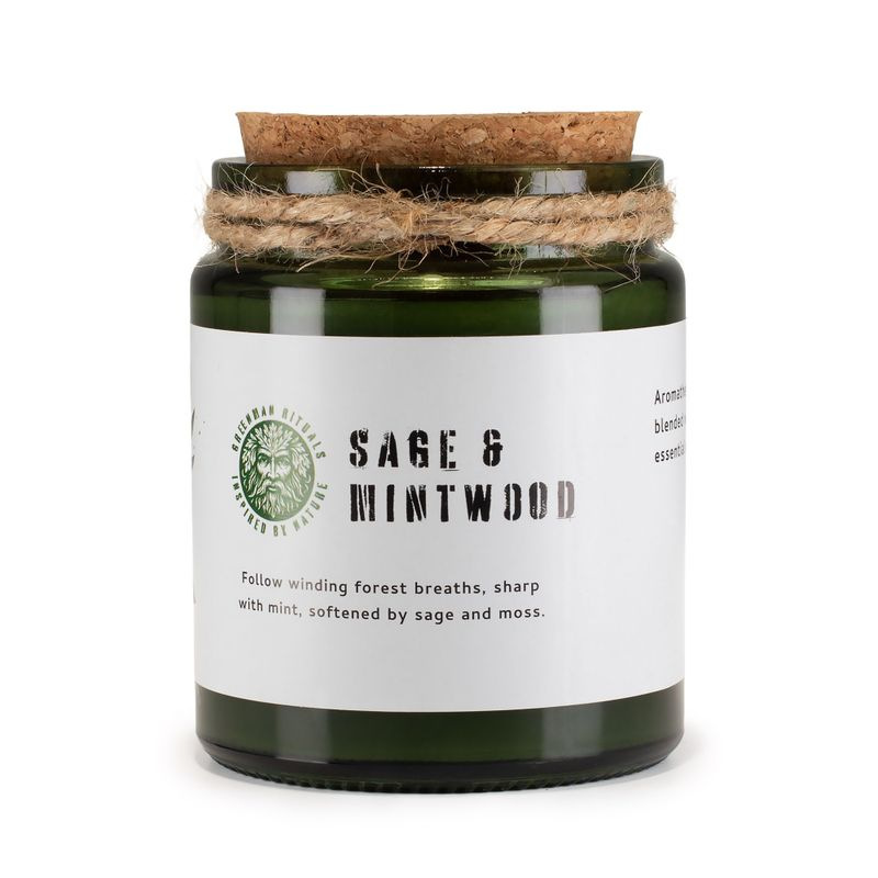 🌿 Sójová sviečka Šalvia a mätové drevo – Sage & Mintwood Woodwick 160 g