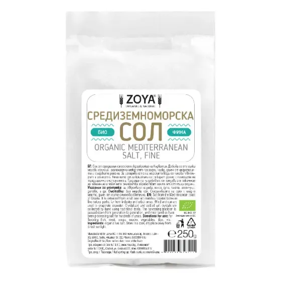 Stredomorská morská soľ, jemná - BIO, 250 g