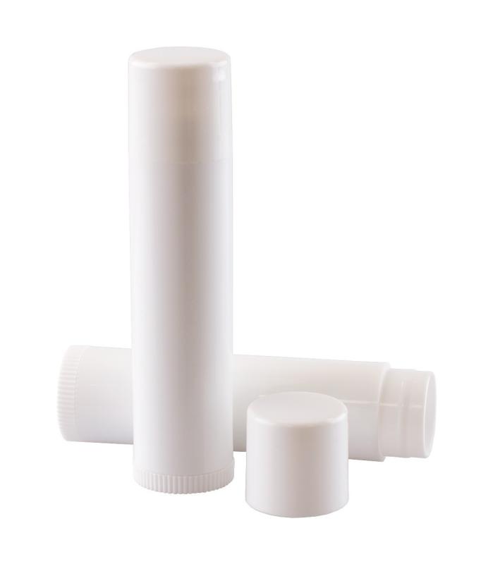 Plastová nádoba na balzam na pery biela / priesvitná - 6 ml