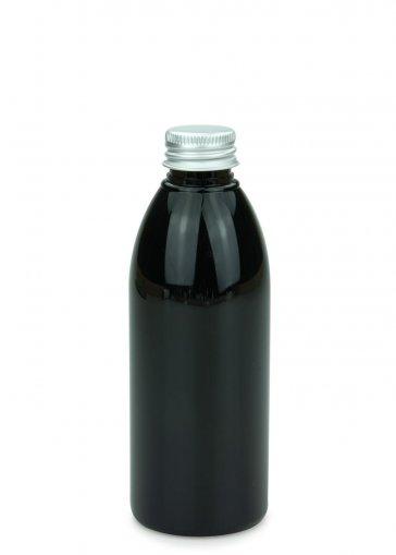 PET fľaša RIGOLETTO 200 ml čierna so skrutkovacím uzáverom Alu 24/410
