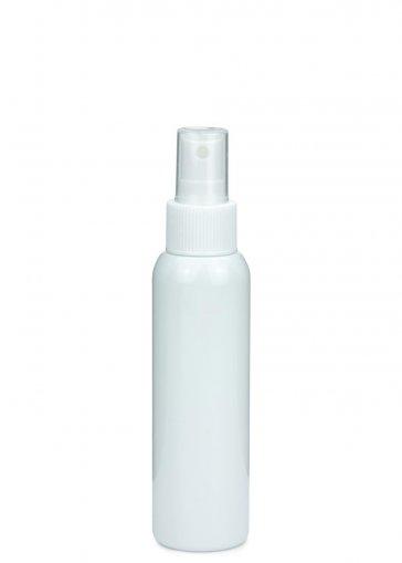 R-PET fľaša AIDA 100 ml biela s rozprašovačom Fine mist 24/410, dĺžka tuby 130 mm