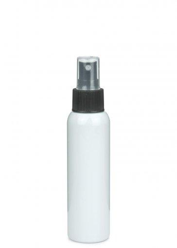 R-PET fľaša AIDA 100 ml biela s rozprašovačom Fine mist 24/410, dĺžka tuby 130 mm
