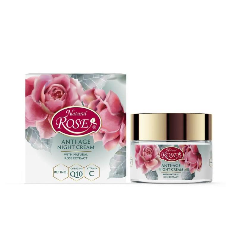 Nočný krém na tvár s Q10 Natural Rose Arsy Cosmetics