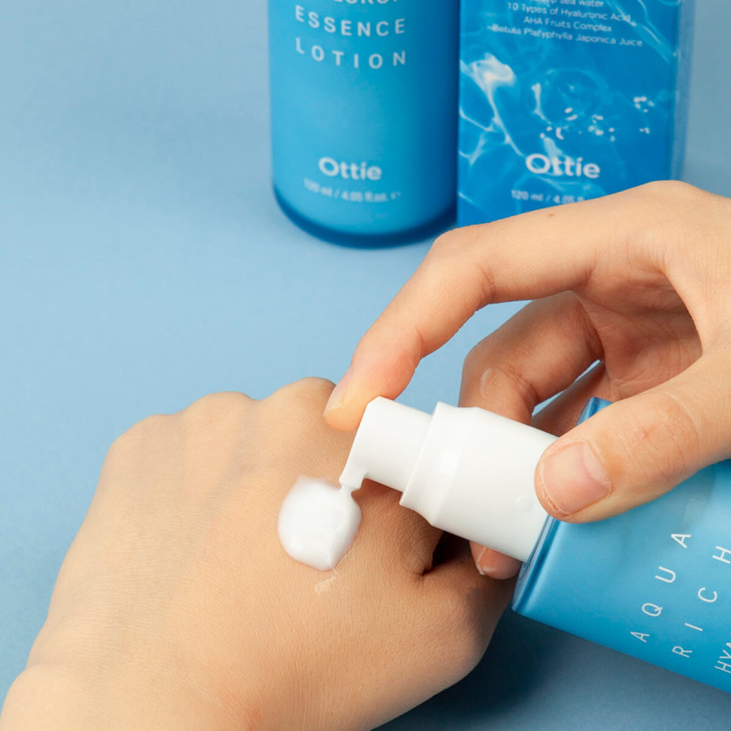 OTTIE Aqua Rich Hyaluron Essence Lotion, 120 ml 5