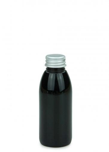 PET fľaša RIGOLETTO 100 ml čierna so skrutkovacím uzáverom Alu 24/410