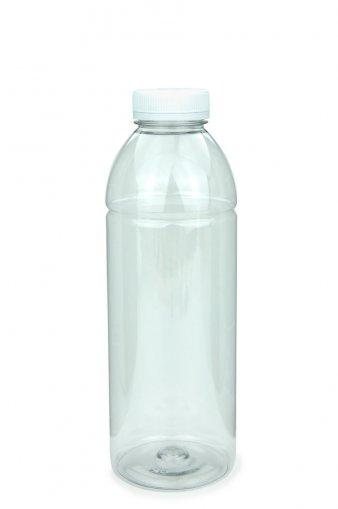 R-PET fľaša Smoothie 750 ml 38 mm číra so skrutkovacím uzáverom 38 biela 3-č.