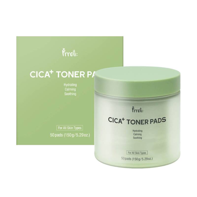 PRRETI Cica+Toner Pads (JAR) 50 pads - tonizujúce tampóny 150 g 1