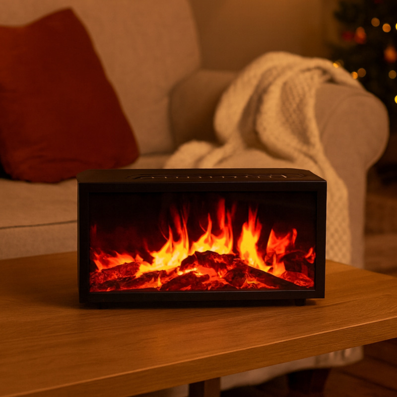 Aroma difuzér s efektom plameňa a zvukom vtákov – USB-C, dvojitý výstup