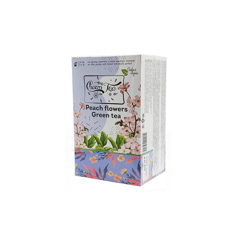 Broskyňové kvety a zelený čaj, Charm Tea, 20 filtračných vrecúšok