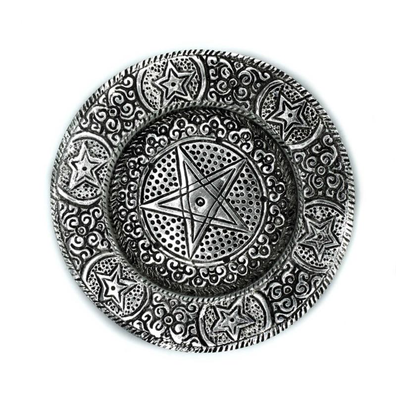 Stojan na Vonné Tyčinky Pentagram z Lešteného Hliníka, 11.5cm