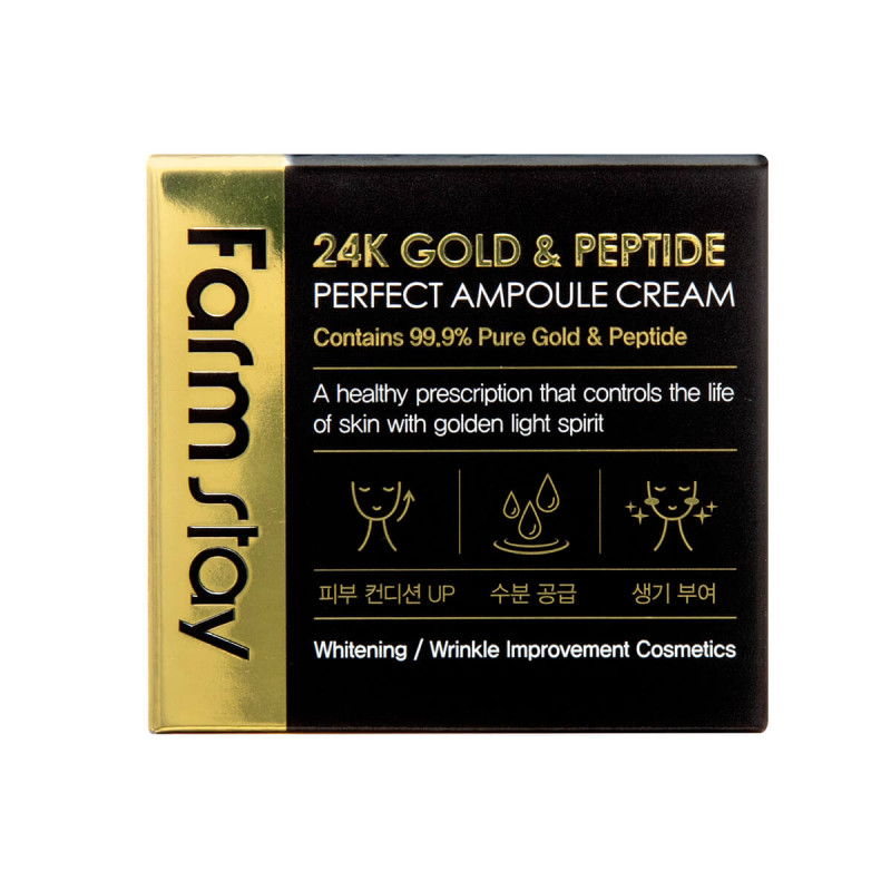 FARMSTAY 24K GOLD & PEPTIDE PERFECT ampulkový krém, 80 ml 2