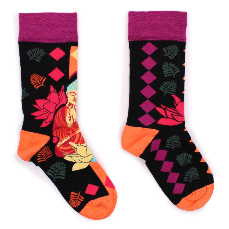Bambusové ponožky Hop Hare - Ružový Buddha & Lotus