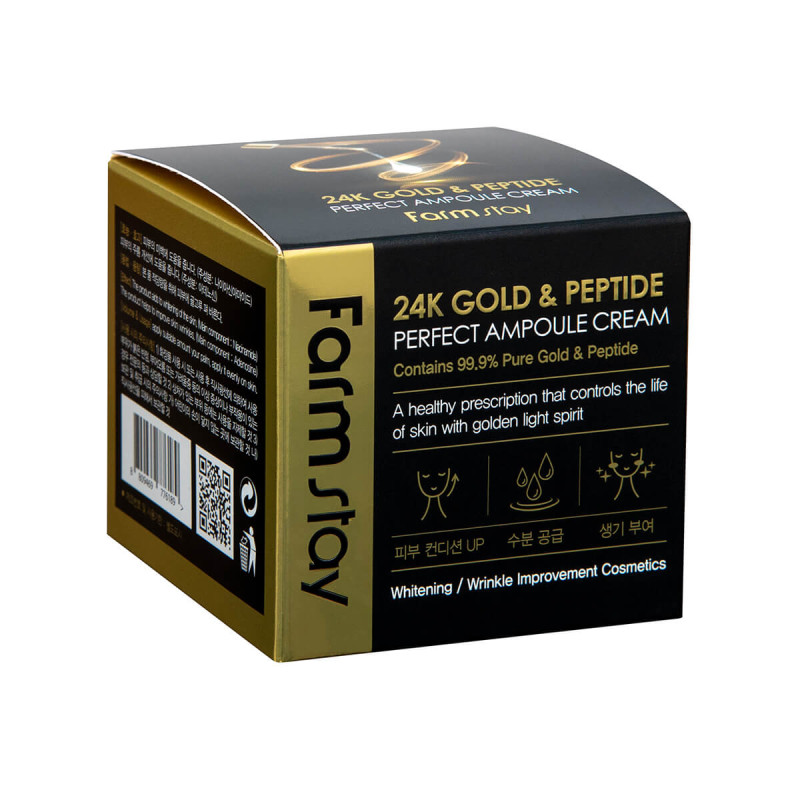 FARMSTAY 24K GOLD & PEPTIDE PERFECT ampulkový krém, 80 ml 1
