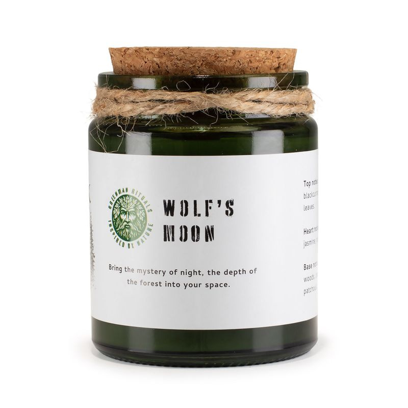 🌙 Sójová sviečka Vlčí mesiac Wolf's Moon 80 g – tajomná vôňa lesa, ambry a pačuli
