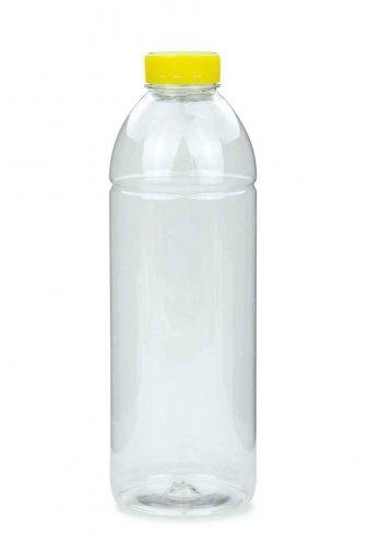 R-PET fľaša Smoothie 1000 ml 38 mm číra so skrutkovacím uzáverom 38 biela 3-č.