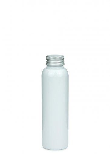 PET fľaša Daniel 100 ml biela so skrutkovacím uzáverom Alu 24/410