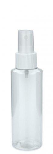 PET kozmetická fľaša LEONORA 125ml číra s jemným rozprašovačom hmly 24/410