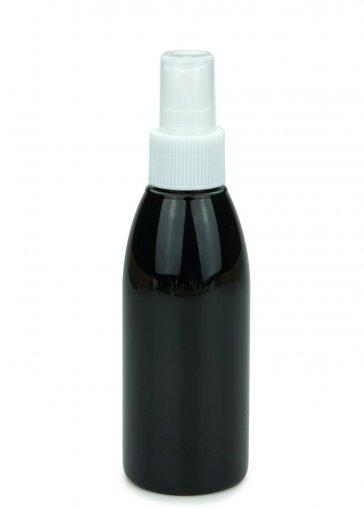 PET fľaša Rafael 150 ml čierna s rozprašovačom jemnej hmly 24/410