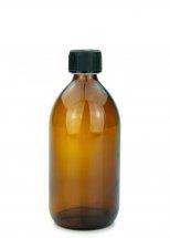 Sklenená fľaša jantárová 500 ml PP28 s PFP skrutkovacím uzáverom 28 ROPP