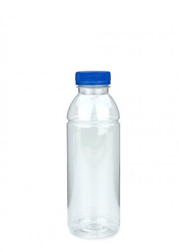 R-PET fľaša Smoothie 500 ml 38 mm číra so skrutkovacím uzáverom 38 biela 3-č.