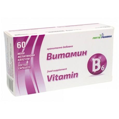 Vitamín B6, PhytoPharma, 60 kapsúl