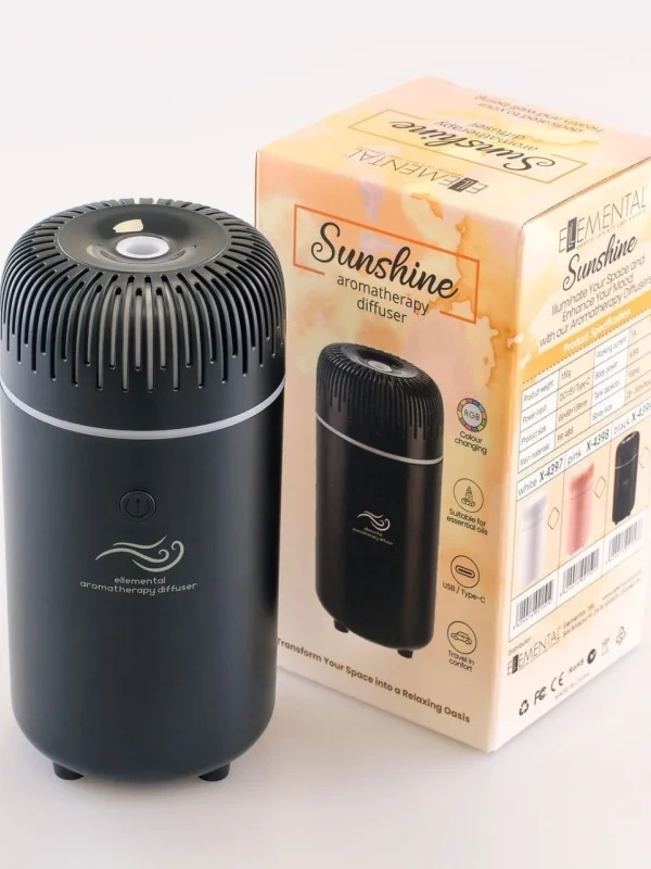 Aroma difuzér do auta USB – 100 ml, kompaktný, čierny /biely /ružový