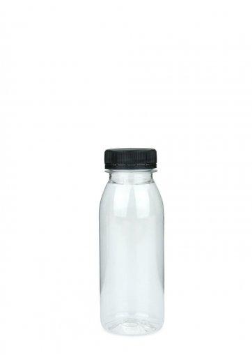 R-PET fľaša Smoothie 250 ml 38 mm číra so skrutkovacím uzáverom 38 biela