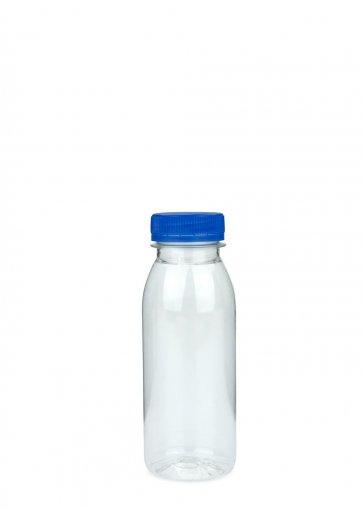 R-PET fľaša Smoothie 250 ml 38 mm číra so skrutkovacím uzáverom 38 biela
