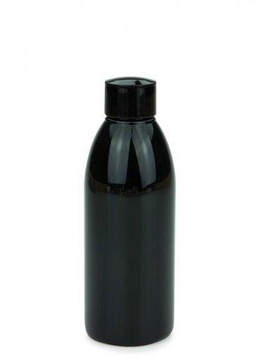 PET fľaša Rafael 200 ml čierna so skrutkovacím uzáverom 24/410