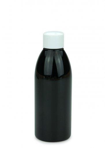 PET fľaša Rafael 200 ml čierna so skrutkovacím uzáverom 24/410