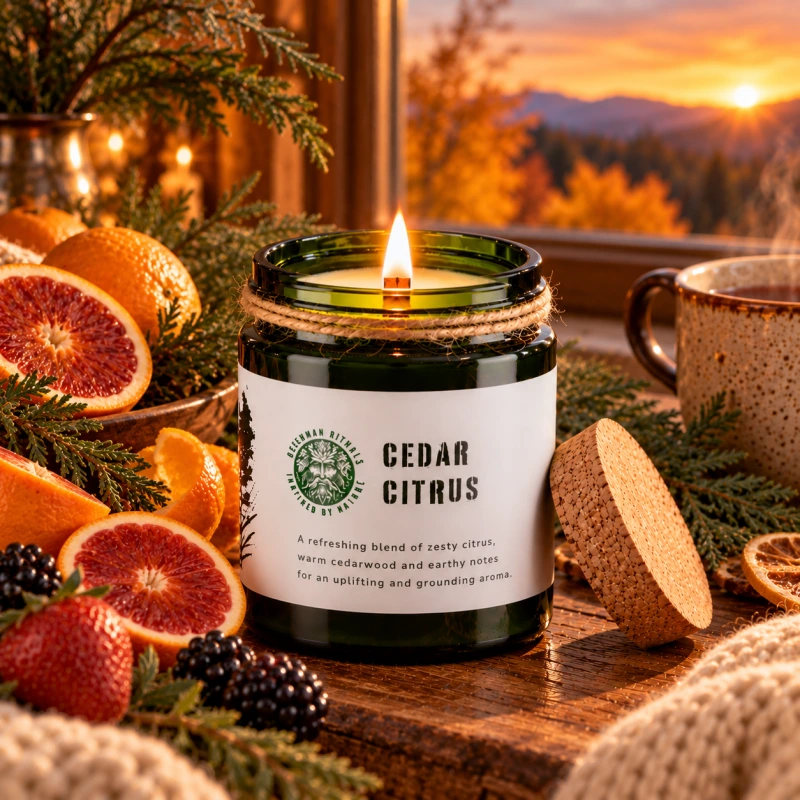 🍊 Sójová sviečka Céder a citrusy – Cedar Citrus Woodwick 160 g 1