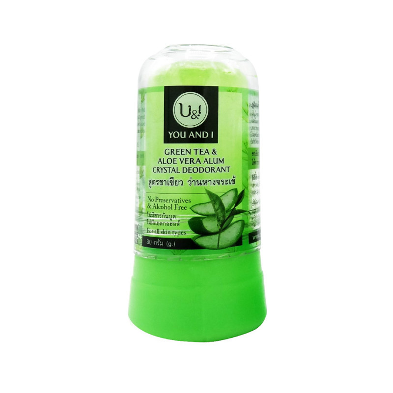 Prírodný kryštálový deodorant Green Tea & Aloe Vera U&I | 45 g / 80 g 1
