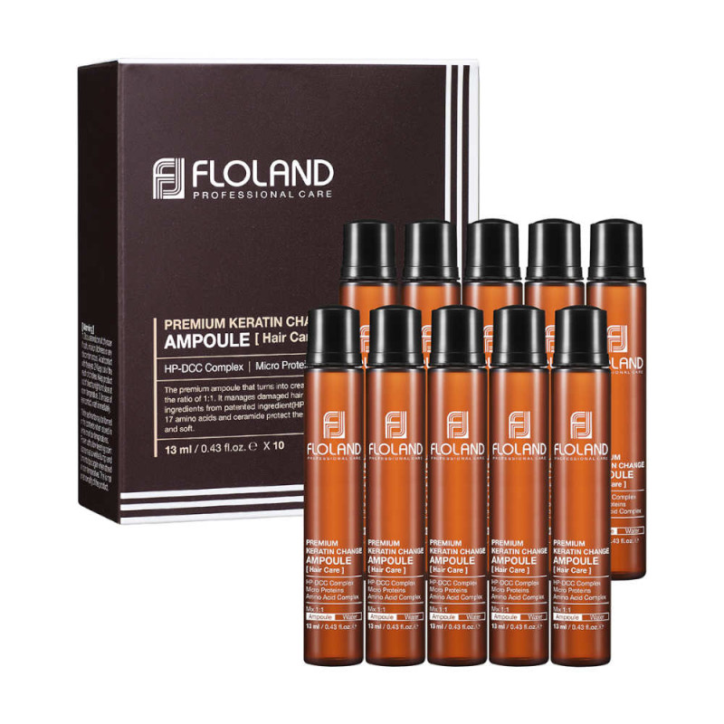 FLOLAND Premium Keratin Change Ampulky, 10 x13 ml