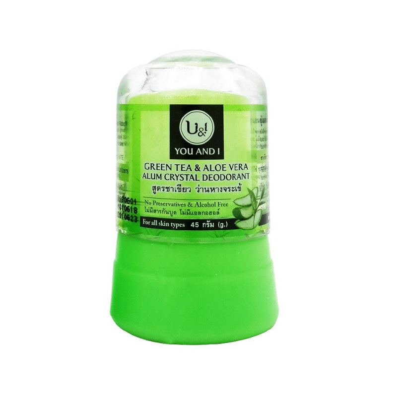 Prírodný kryštálový deodorant Green Tea & Aloe Vera U&I | 45 g / 80 g 2