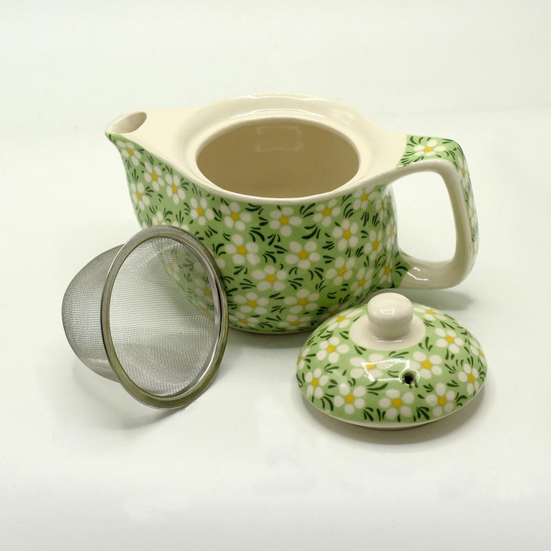 Bylinná čajová súprava - čajník / šálky - Zelená Sedmokráska