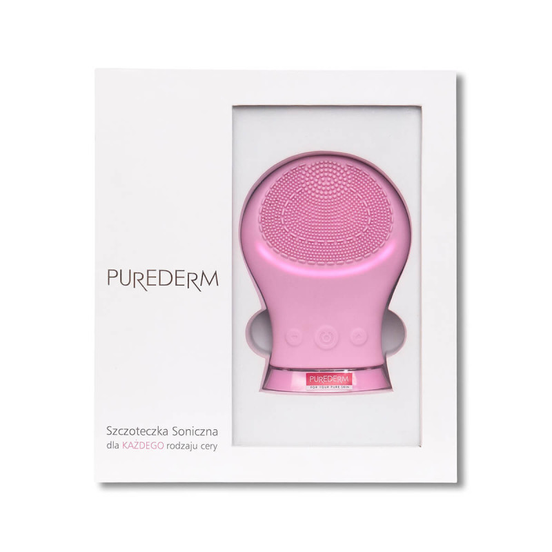 PUREDERM Nabíjateľná silikónová kefka na tvár RUŽOVÁ, 1 ks 2