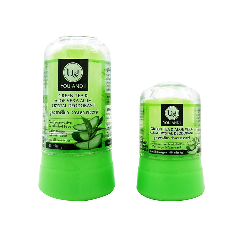 Prírodný kryštálový deodorant Green Tea & Aloe Vera U&I | 45 g / 80 g
