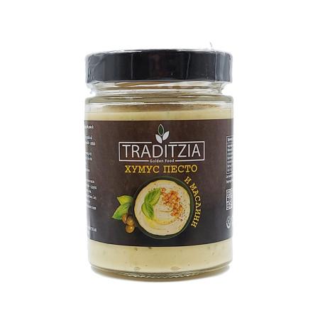 Hummus s pestom a olivami, Traditzia, 300 g