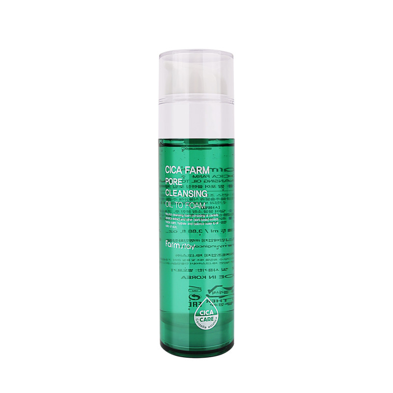 FARMSTAY CICA FARM Pore Cleansing OIL TO Foam - Čistiaci olej na póry, 115 ml 4