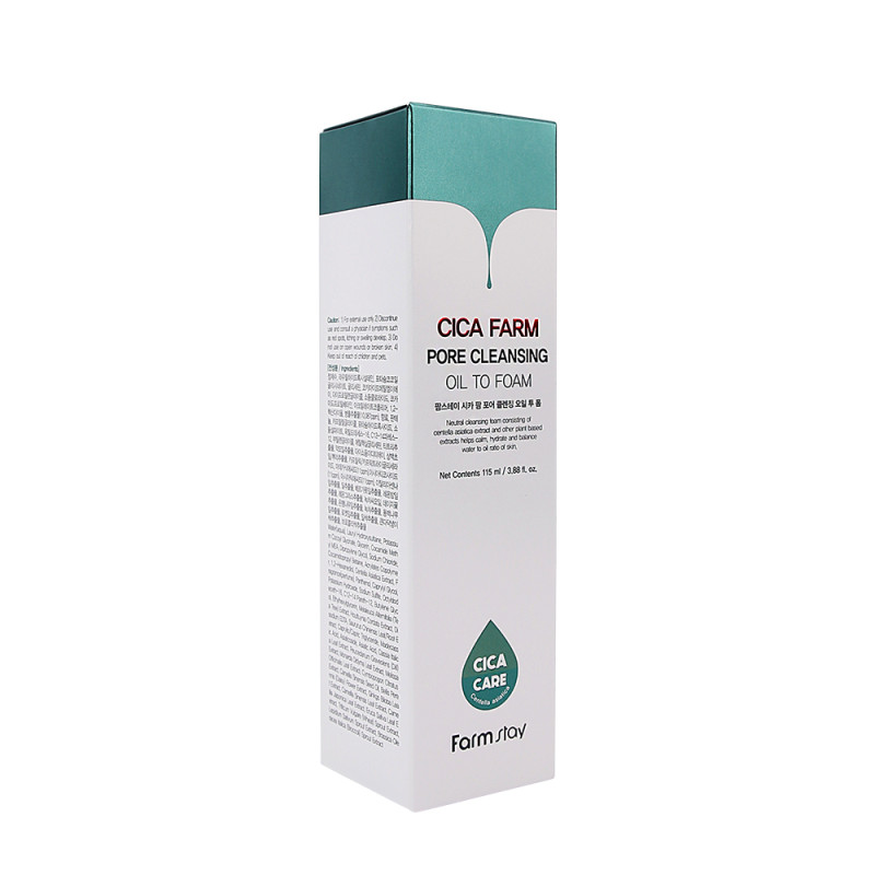 FARMSTAY CICA FARM Pore Cleansing OIL TO Foam - Čistiaci olej na póry, 115 ml 2