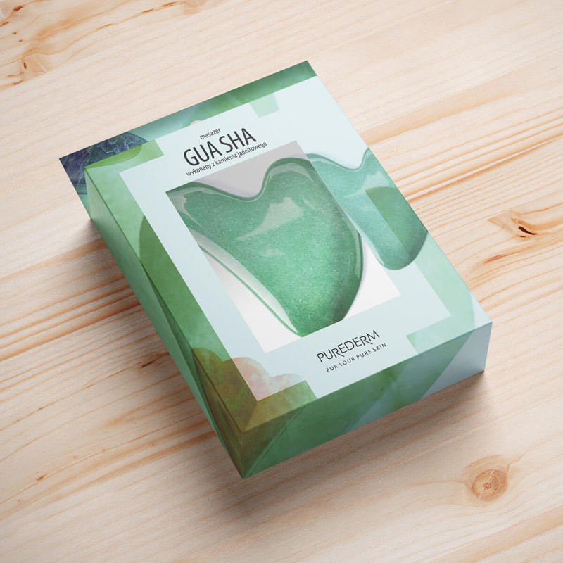PUREDERM Gua sha nefrit 8 x 5 x 0,4 cm, 1 ks