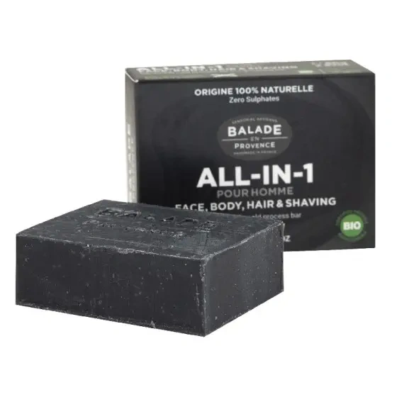 All-in-1 pánske mydlo a šampón - bio, Balade en Provence, 80 g 1